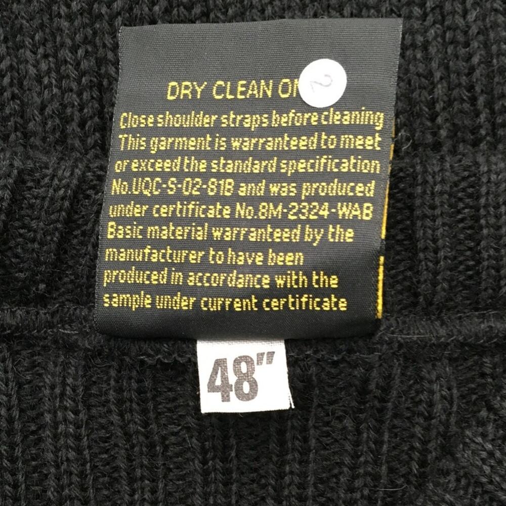 Citadel Men's Size 48 Black Military Wool Sweater Patches Durable, Warm​ - Picture 4 of 6